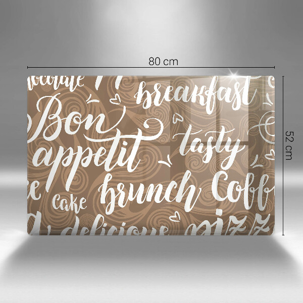 Glas Herdabdeckplatte Untertitel Bon appetit