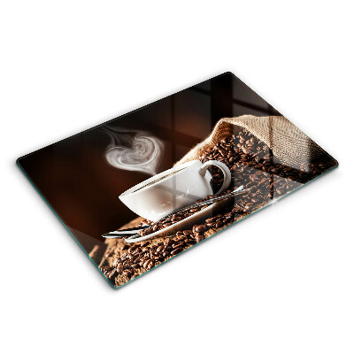 Glas Ceranfeldabdeckung Kaffee und eine Tasse