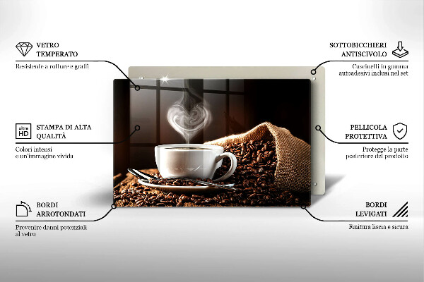 Glas Ceranfeldabdeckung Kaffee und eine Tasse