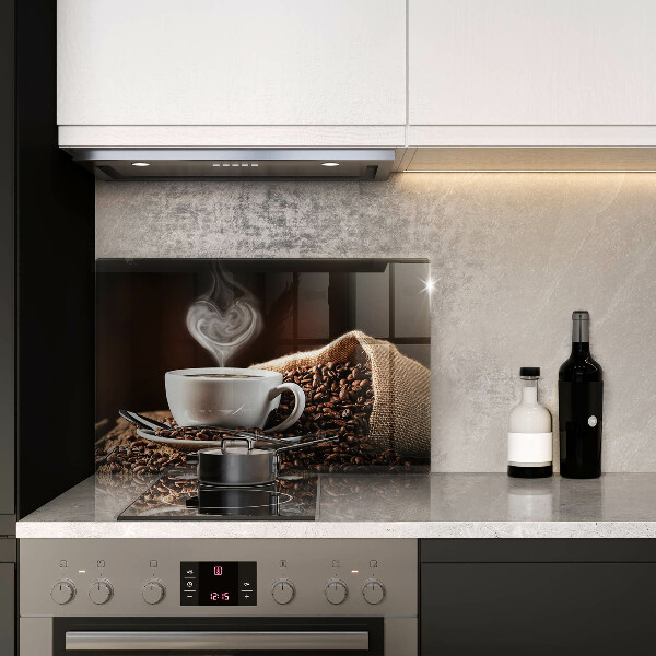 Glas Ceranfeldabdeckung Kaffee und eine Tasse