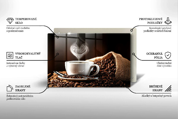Glas Ceranfeldabdeckung Kaffee und eine Tasse