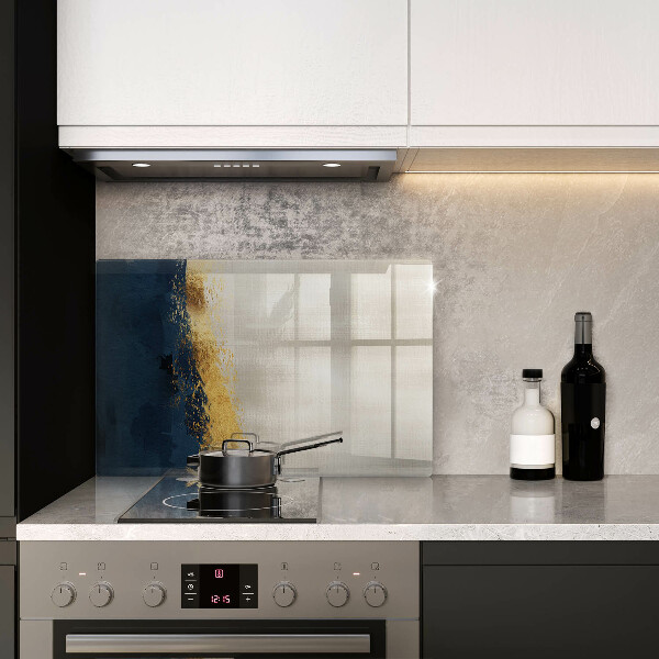 Glas Herdabdeckplatte Goldabstraktion