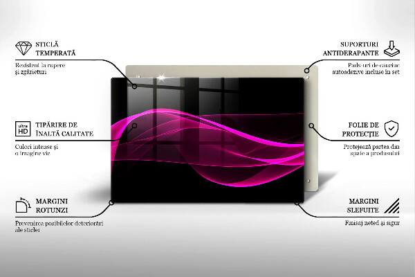 Glas Ceranfeldabdeckung Rosa Abstraktion