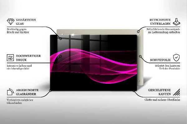 Glas Ceranfeldabdeckung Rosa Abstraktion