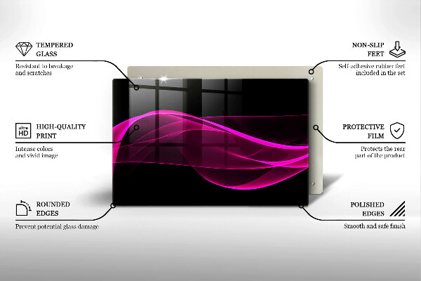 Glas Ceranfeldabdeckung Rosa Abstraktion