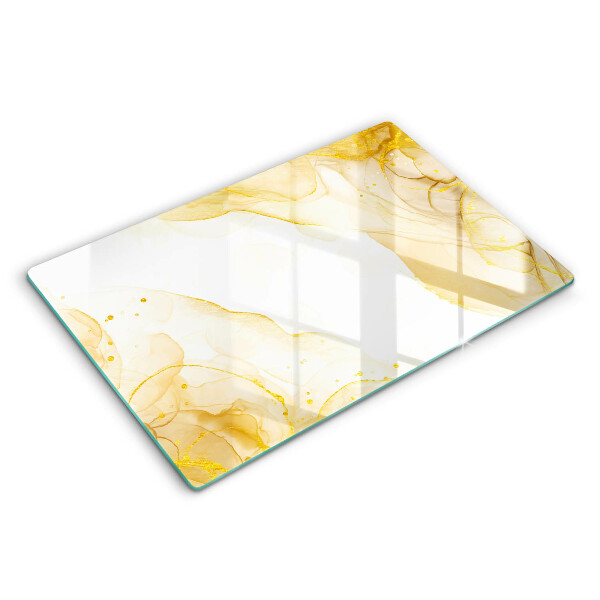Glas Herdabdeckplatte Goldene Abstraktion