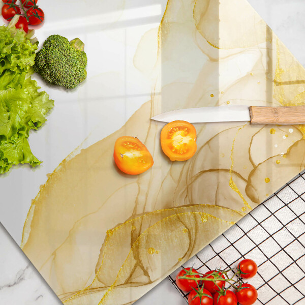 Glas Herdabdeckplatte Goldene Abstraktion
