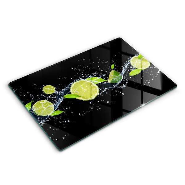 Glas Herdabdeckplatte Limetten-Minz-Wasser