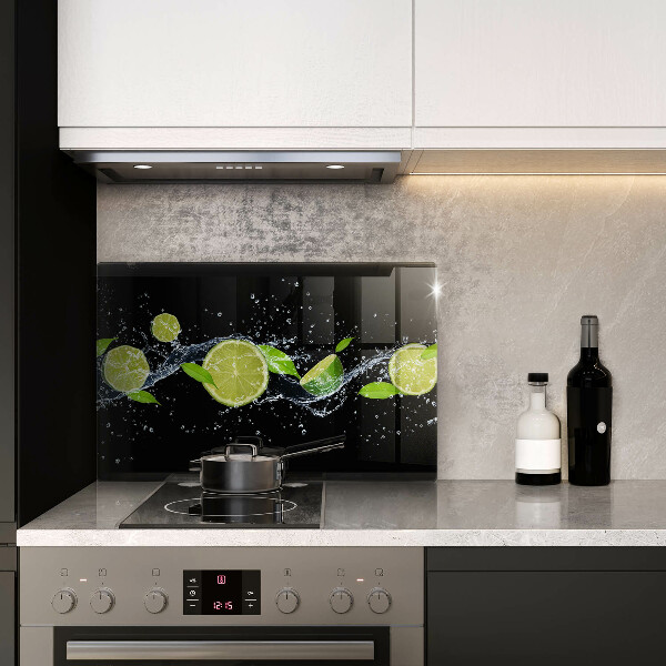 Glas Herdabdeckplatte Limetten-Minz-Wasser