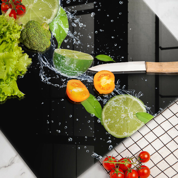 Glas Herdabdeckplatte Limetten-Minz-Wasser