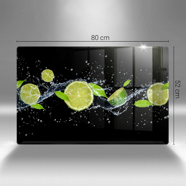 Glas Herdabdeckplatte Limetten-Minz-Wasser