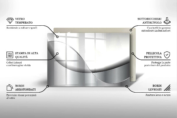 Glas Herdabdeckplatte Abstraktes Liniendesign