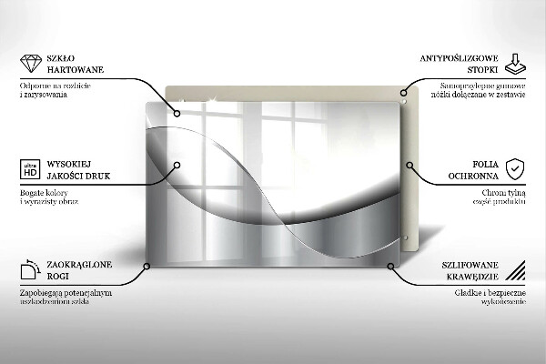Glas Herdabdeckplatte Abstraktes Liniendesign