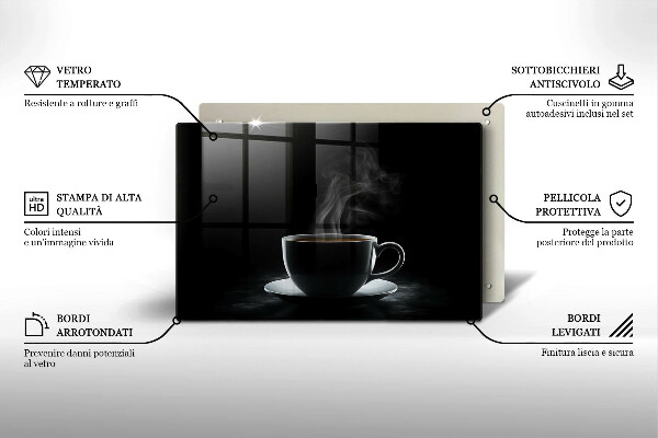 Glas Ceranfeldabdeckung Heiße Tasse Kaffee