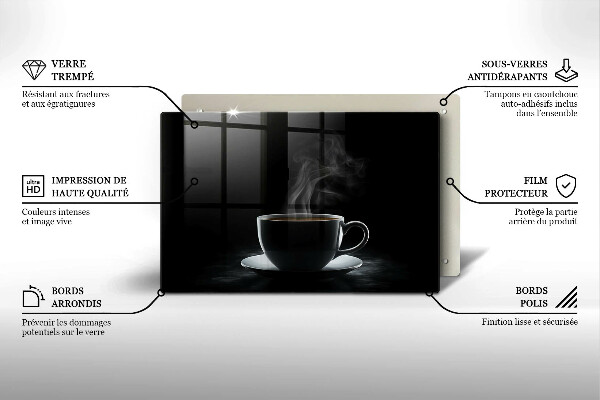 Glas Ceranfeldabdeckung Heiße Tasse Kaffee