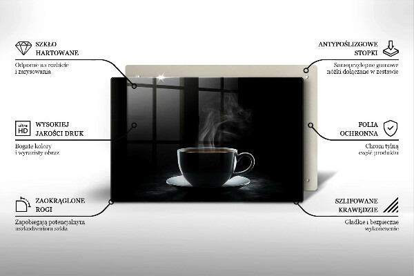 Glas Ceranfeldabdeckung Heiße Tasse Kaffee
