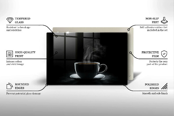 Glas Ceranfeldabdeckung Heiße Tasse Kaffee