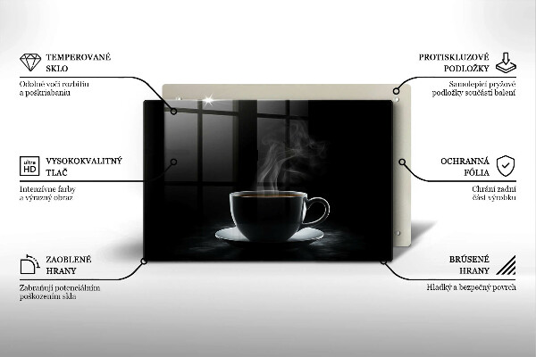 Glas Ceranfeldabdeckung Heiße Tasse Kaffee