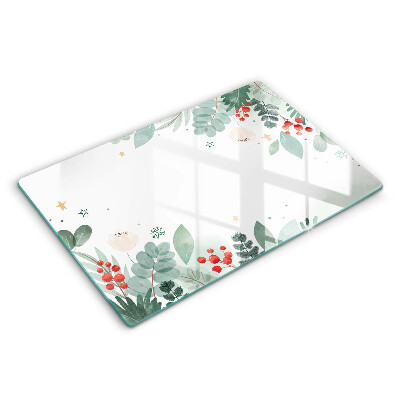 Glas Herdabdeckplatte Aquarellblätter