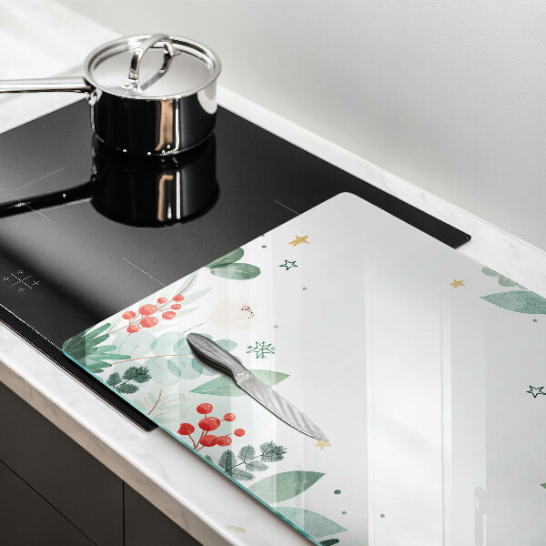 Glas Herdabdeckplatte Aquarellblätter