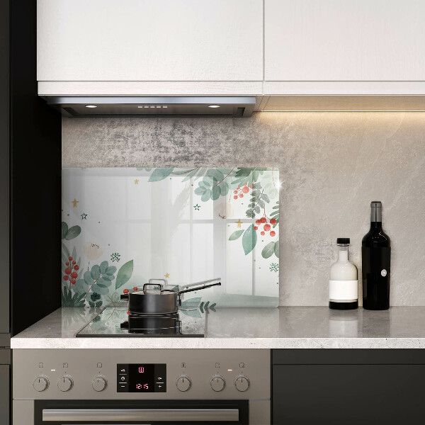 Glas Herdabdeckplatte Aquarellblätter