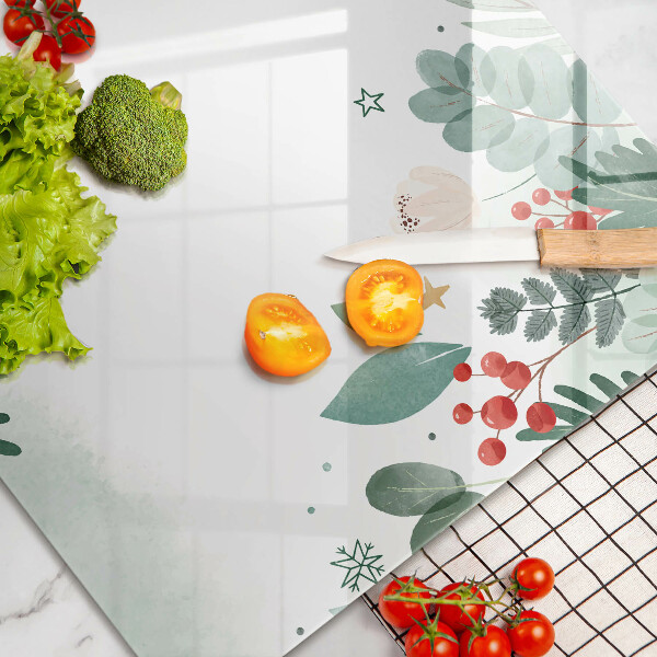 Glas Herdabdeckplatte Aquarellblätter