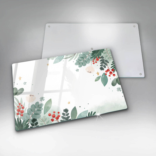 Glas Herdabdeckplatte Aquarellblätter