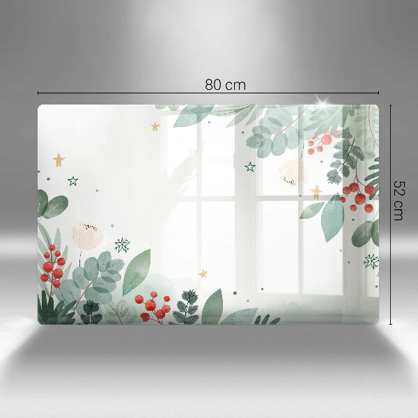 Glas Herdabdeckplatte Aquarellblätter