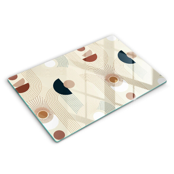 Glas Herdabdeckplatte Boho-Geometrieformen