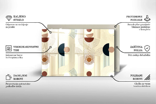 Glas Herdabdeckplatte Boho-Geometrieformen