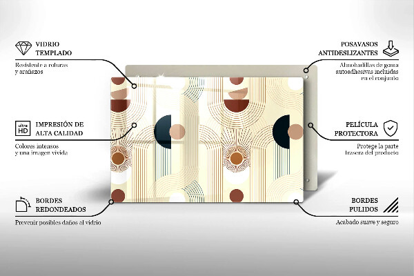 Glas Herdabdeckplatte Boho-Geometrieformen