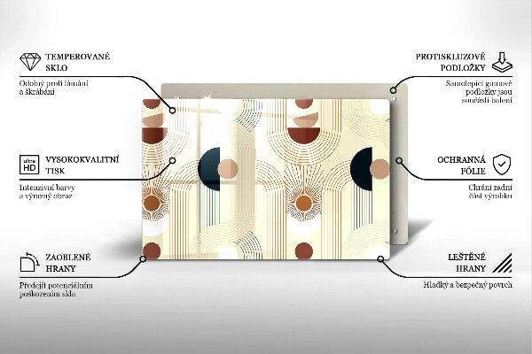 Glas Herdabdeckplatte Boho-Geometrieformen