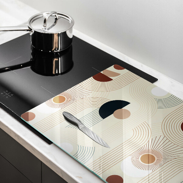 Glas Herdabdeckplatte Boho-Geometrieformen