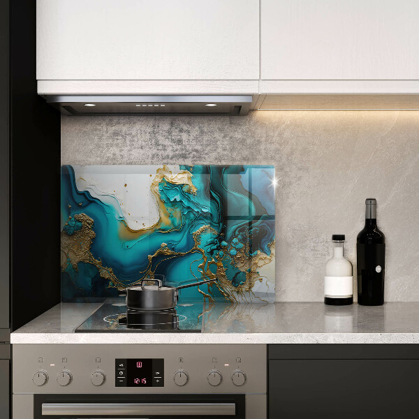 Glas Ceranfeldabdeckung Türkisfarbene Abstraktion