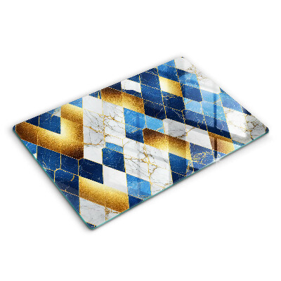 Glas Ceranfeldabdeckung Goldene Marmorrauten