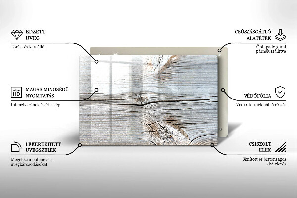 Glas Ceranfeldabdeckung Helle Holzstruktur