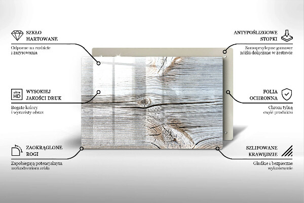 Glas Ceranfeldabdeckung Helle Holzstruktur