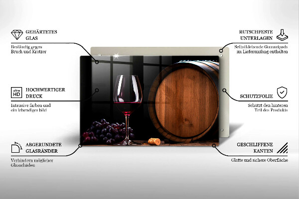 Glas Ceranfeldabdeckung Fassweinglas