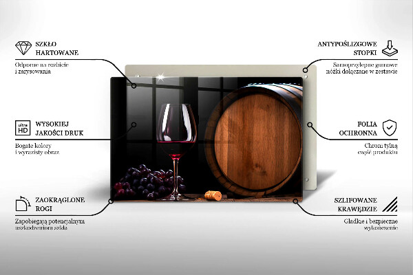 Glas Ceranfeldabdeckung Fassweinglas