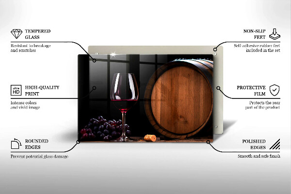 Glas Ceranfeldabdeckung Fassweinglas