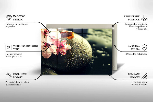 Glas Ceranfeldabdeckung Blumen Zen-Steine