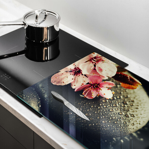 Glas Ceranfeldabdeckung Blumen Zen-Steine