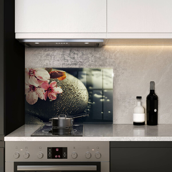 Glas Ceranfeldabdeckung Blumen Zen-Steine