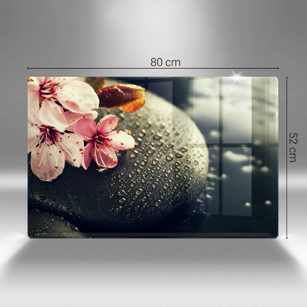 Glas Ceranfeldabdeckung Blumen Zen-Steine