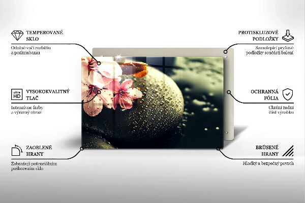 Glas Ceranfeldabdeckung Blumen Zen-Steine