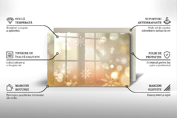 Glas Ceranfeldabdeckung Schneeflocken