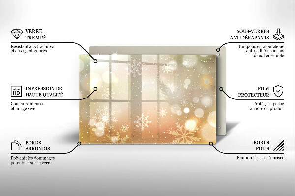 Glas Ceranfeldabdeckung Schneeflocken