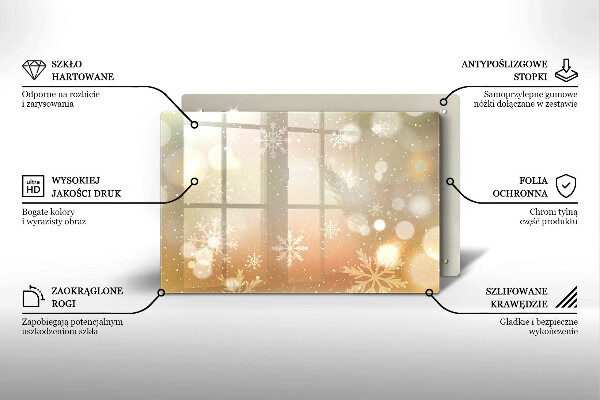Glas Ceranfeldabdeckung Schneeflocken