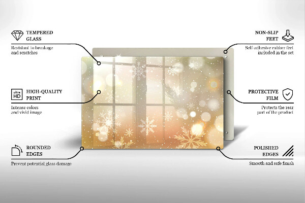 Glas Ceranfeldabdeckung Schneeflocken