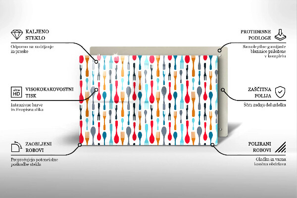 Glas Ceranfeldabdeckung Löffelillustration
